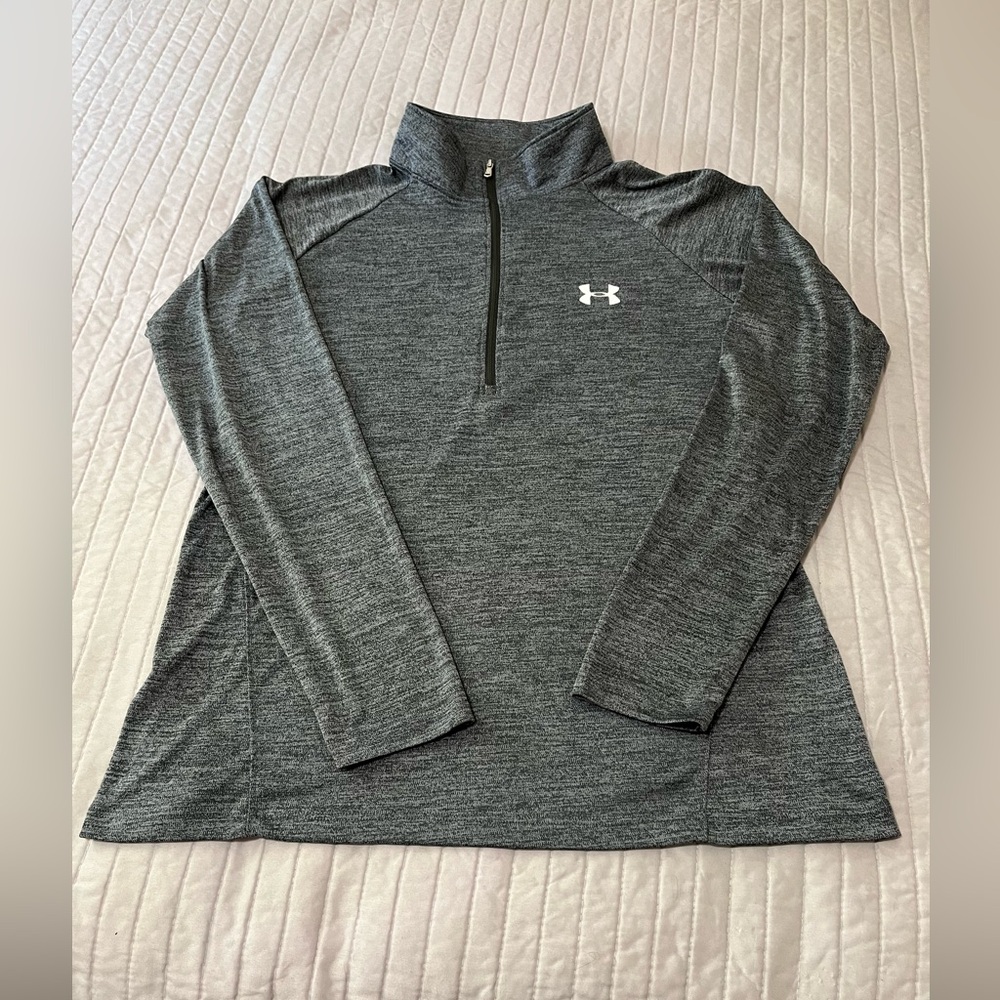Under Armour UA Heat Gear 1/4 Zip Gray Women's Pullover NWOT XL